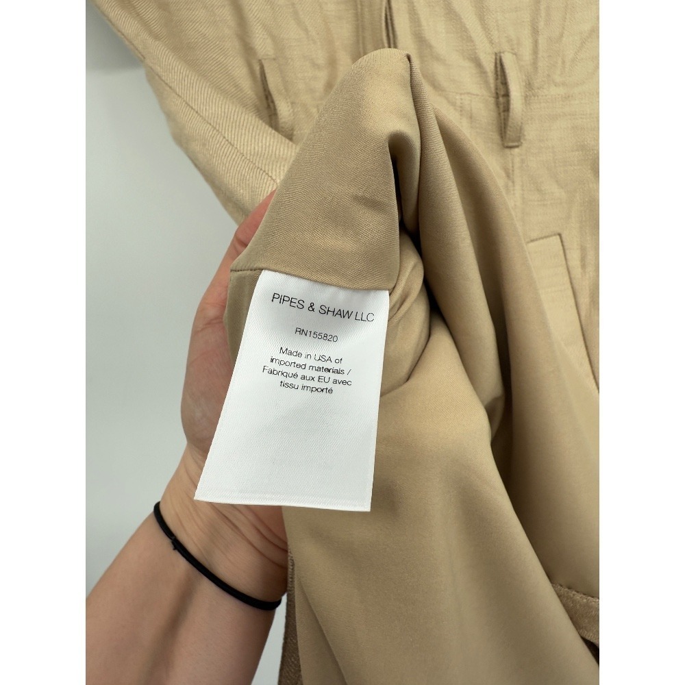VERONICA BEARD Sadia Button Front Shirt Dress Tan Sz 4 - Picture 9 of 11